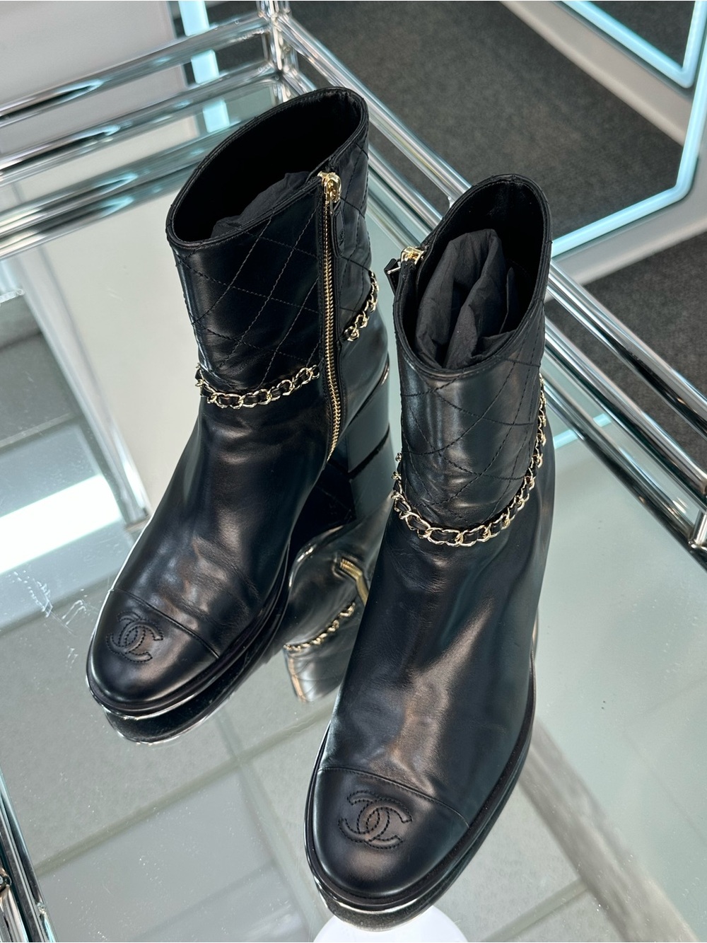 Chanel 2019 chain ankle boot
